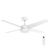 Brilliant 52" White Smart And Tri Colour LED Light 4 Bladed Grace ABS Ceiling Fan