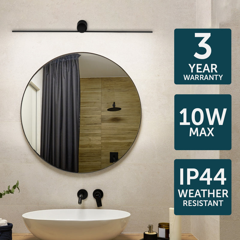 Brilliant Miro Matt Black Vanity Light