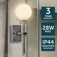 Brilliant Wanda Chrome Wall Vanity Light