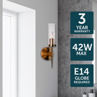 Brilliant Eternal Satin Brass Fluted Glass And Vanity Light