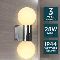 Brilliant Starlet Matt Black  Double Wall Vanity Light