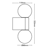Brilliant Starlet Matt Black  Double Wall Vanity Light