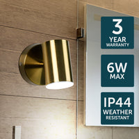Brilliant Remy Antique Brass Adjustable LED Vanity Light