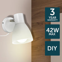 Brilliant Ateliar Matt White Wall Vanity Light