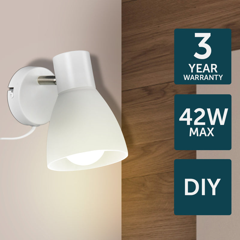 Brilliant Ateliar Matt White Wall Vanity Light