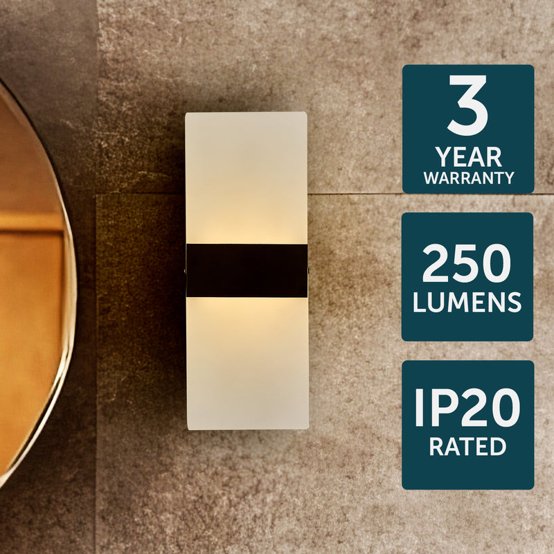 Brilliant Wisher Matt Black LED Modern Wall Light