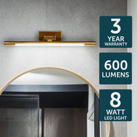 Brilliant Carlo Brass Tri Colour LED Adjustable Picture And Vanity Light