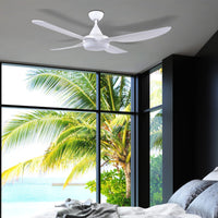 Brilliant White Vector-II 56'' AC 4-Blade Ceiling Fan with LED CCT Light