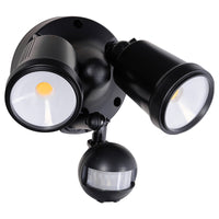 Brilliant Black Raptor III LED DIY Twin Security Light with Sensor