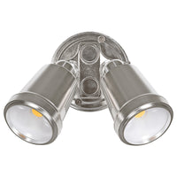 Brilliant Satin Nickel Raptor III Twin Flood Light