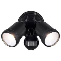 Brilliant Black Raptor III Twin Security Light with Sensor