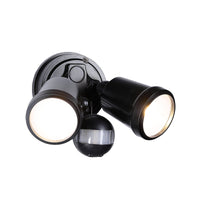 Brilliant Black Raptor III Twin Security Light with Sensor