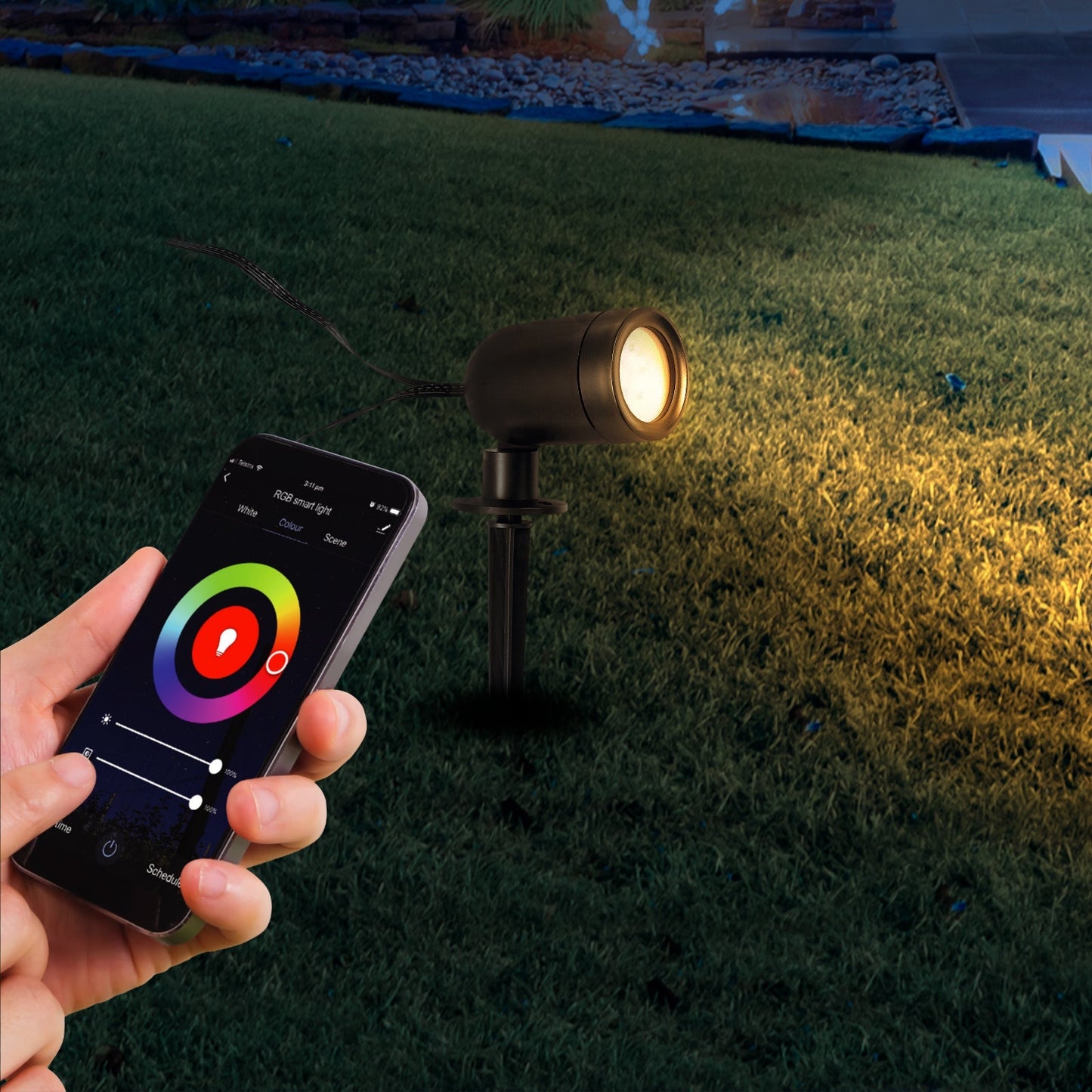 Brilliant Black Smart Fuchsia RGB w Garden Light Kit 4 Pack