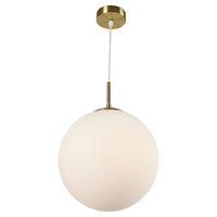 Brilliant Ashby Brass And Frosted Glass Pendant Light