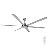 Brilliant Satin Nickel Colossus 120" DC Ceiling Fan 6-Blade