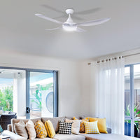 Brilliant White Vector 52'' DC 4-Blade Ceiling Fan with Light