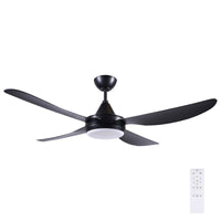 Brilliant Black Vector 52'' DC 4-Blade Ceiling Fan with Light