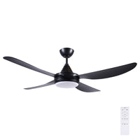 Brilliant Black Vector 56'' DC Ceiling Fan with Light