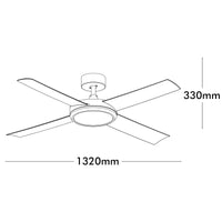 Brilliant Inaya White 132cm DC Ceiling Fan with CCT LED Light And Remote