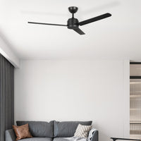 Brilliant Black Solana 48" DC ABS Ceiling Fan with Remote Control