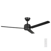 Brilliant Black Solana 52" DC ABS Ceiling Fan with Remote Control