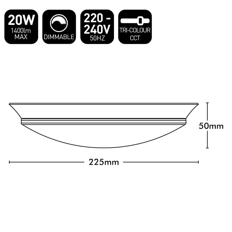 Brilliant Black Fantastic 20W LED CCT Light Kit