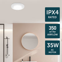 Brilliant White Talon Promax Round ø270mm Exhaust Fan with Light
