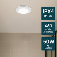 Brilliant White Talon Promax Round ø330mm Exhaust Fan with Light