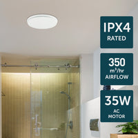 Brilliant White Talon Promax Round ø270mm Exhaust Fan with Delay Timer