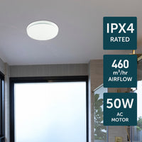 Brilliant White Talon Promax Round ø330mm Exhaust Fan with Delay Timer