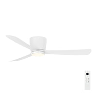 Brilliant 52" White Costa 3-Blade Low Profile DC Ceiling Fan with LED Light
