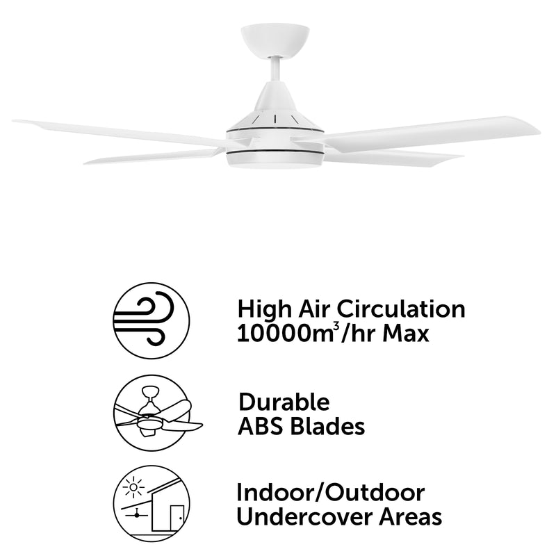 Brilliant Matt White Cairns 48" DC Ceiling Fan