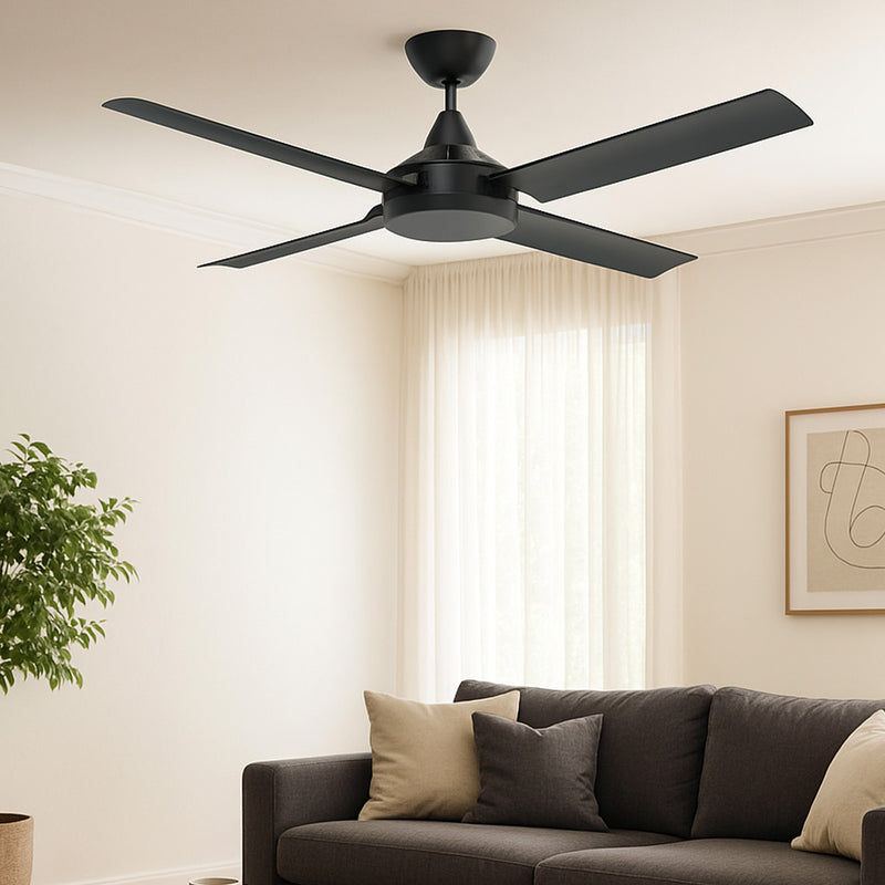 Brilliant Matt Black Cairns 52" DC Ceiling Fan