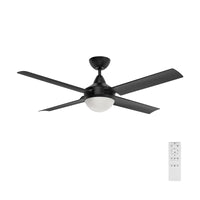 Brilliant Matt Black Cairns 48" DC Ceiling Fan with Light