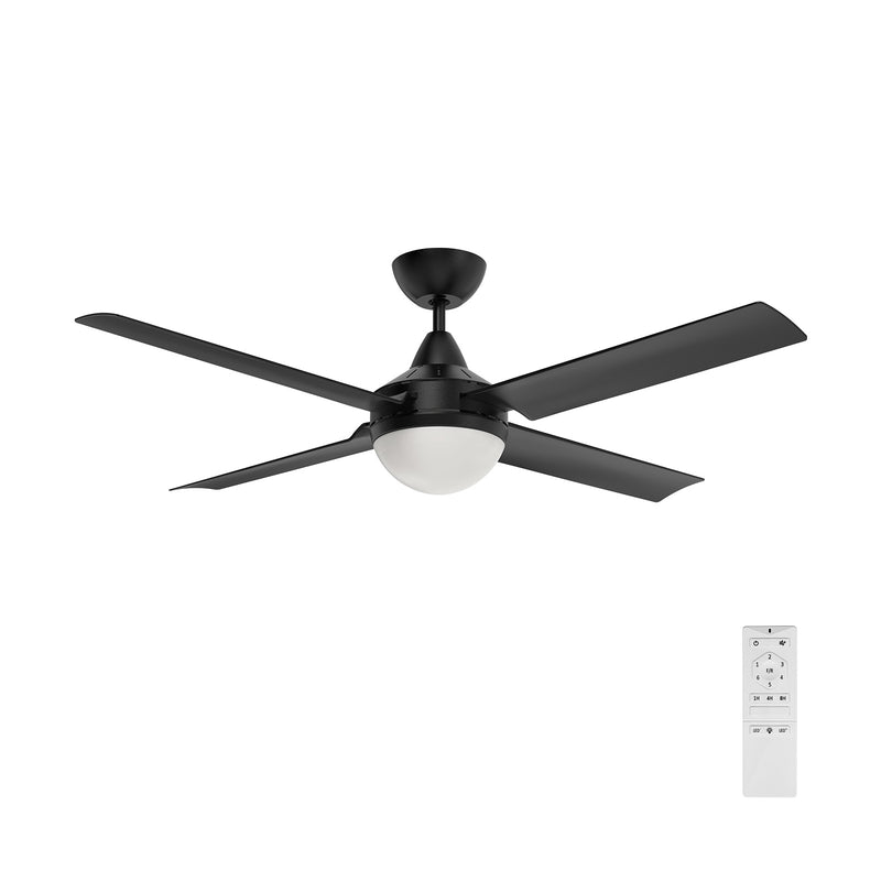 Brilliant Matt Black Cairns 48" DC Ceiling Fan with Light
