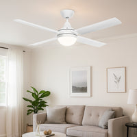 Brilliant Matt White Cairns 52" DC Ceiling Fan with Light