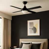 Brilliant Matt Black Cairns 52" DC Ceiling Fan with Light