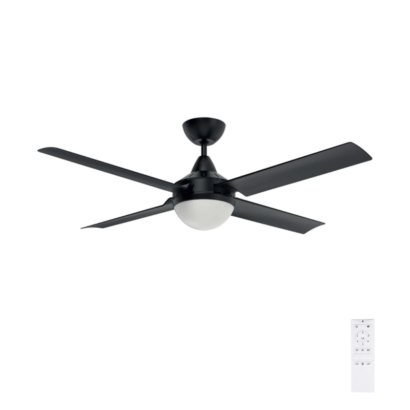 Brilliant Matt Black Cairns 52" DC Ceiling Fan with Light