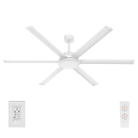Brilliant 72" White Colossus II 6-Blade DC Ceiling Fan