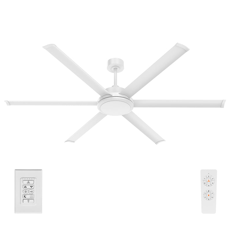 Brilliant 72" White Colossus II 6-Blade DC Ceiling Fan