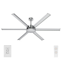 Brilliant 72" Satin Nickel Colossus II 6-Blade DC Ceiling Fan