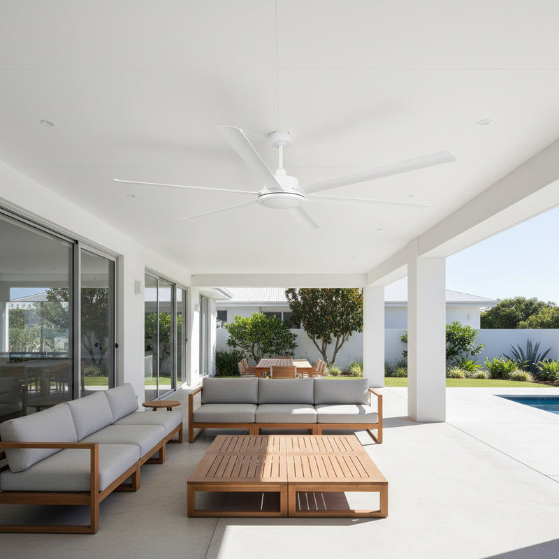 Brilliant 84" White Colossus II 6-Blade DC Ceiling Fan