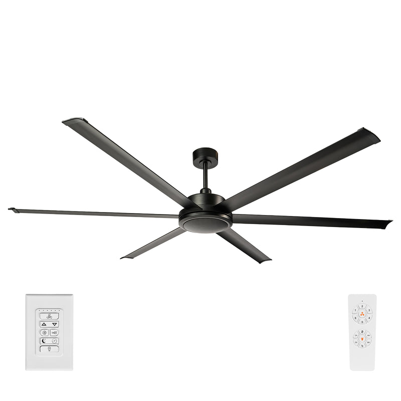 Brilliant 120" Black Colossus II 6-Blade DC Ceiling Fan