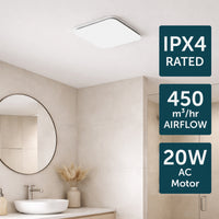 Brilliant White Blizzard Square 270mm DC Exhaust Fan