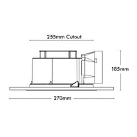 Brilliant White Blizzard Square 270mm DC Exhaust Fan