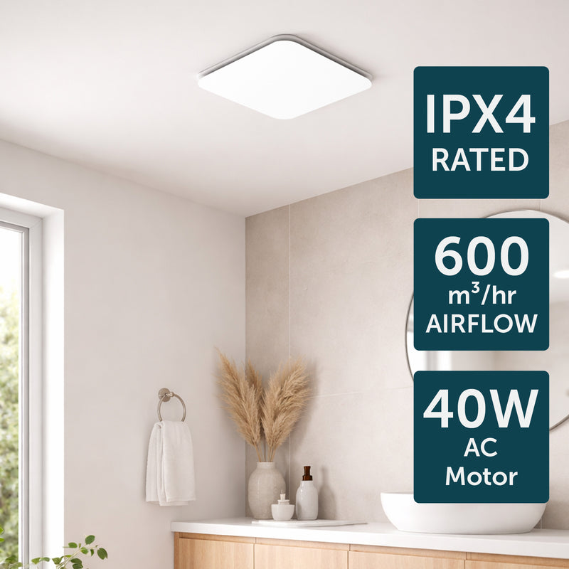 Brilliant White Blizzard Square 330mm DC Exhaust Fan