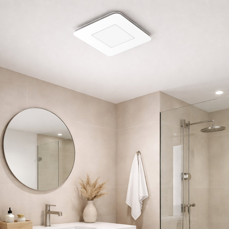 Brilliant White Blizzard Square 270mm DC Exhaust Fan with LED Light