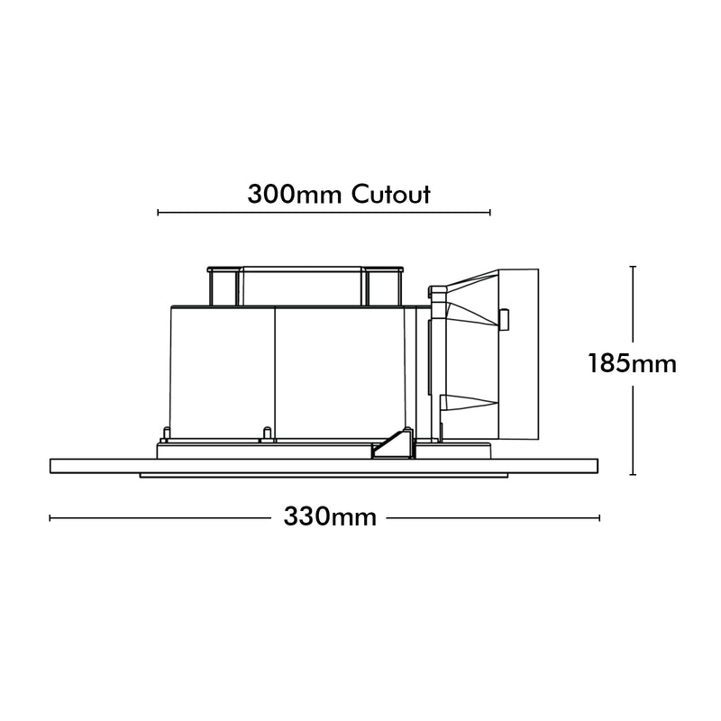 Brilliant White Blizzard Square 330mm DC Exhaust Fan with LED Light