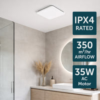 Brilliant White Sarico Promax Square 270mm AC Exhaust Fan