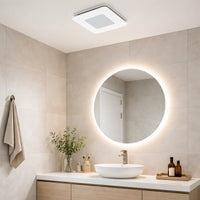 Brilliant White Sarico Promax Square 330mm AC Exhaust Fan with LED Light